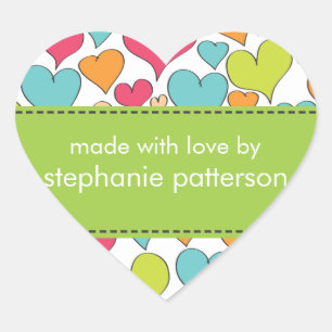 Viele Herzen mit Liebe per Sticker