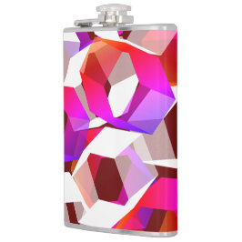 Viele Hexagons mit dunkelrotem Hintergrund Flachmann