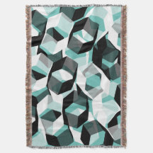 Viele Hexagons mit farblosen Teilen, auf leicht aq