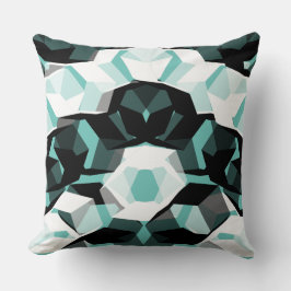 Viele Hexagons mit farblosen Teilen, auf leicht aq Kissen