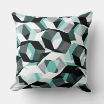 Viele Hexagons mit farblosen Teilen, auf leicht aq