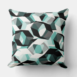 Viele Hexagons mit farblosen Teilen, auf leicht aq Kissen