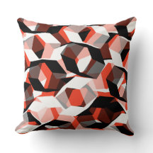 Viele Hexagons mit farblosen Teilen, in klarem Rot