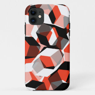 Viele Hexagons mit verfärbten Teilen in hellrot Case-Mate iPhone Hülle