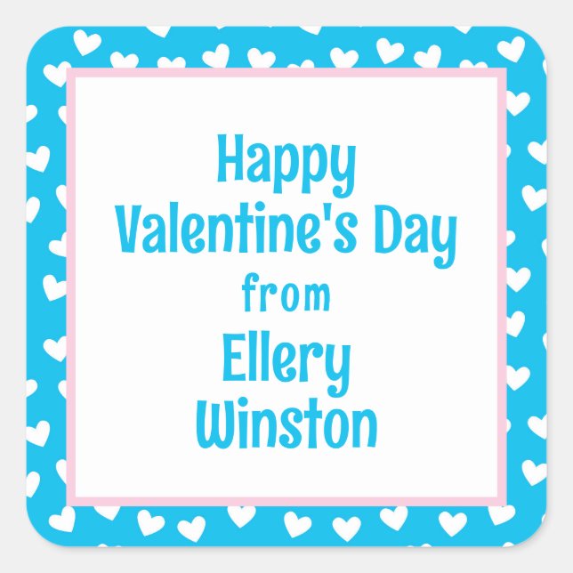 Viele Hörstunden im Klassenzimmer Valentinstag Quadratischer Aufkleber (Vorderseite)