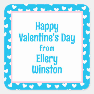 Viele Hörstunden im Klassenzimmer Valentinstag Quadratischer Aufkleber