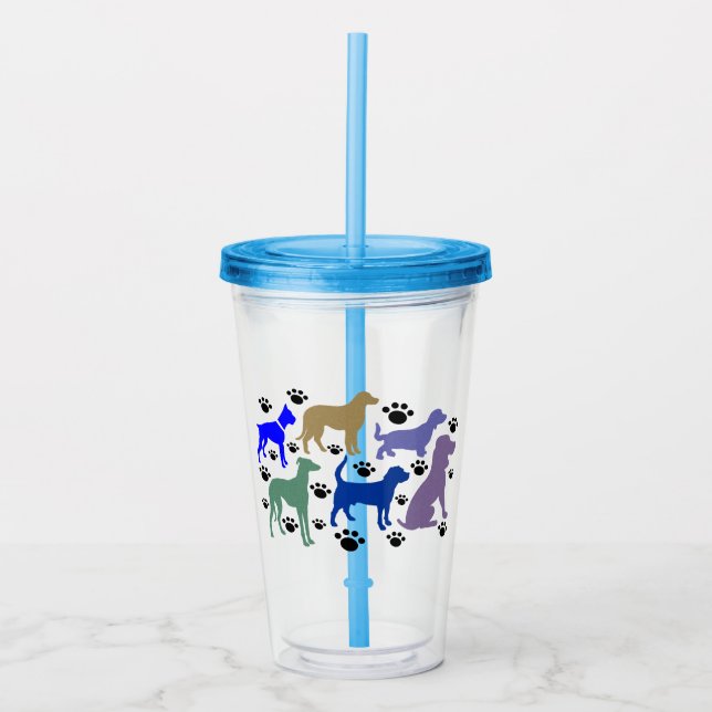 Viele Hunde akryllischer Tumbler Acryltrinkbecher (Vorderseite)