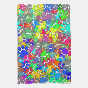 Viele Hunde-Paw-Prints Geschirrtuch