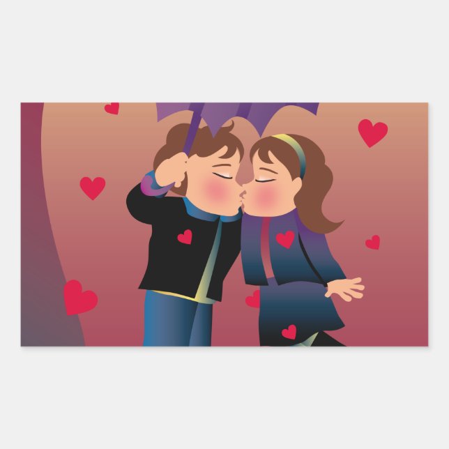 Viele Kisses Rechteckiger Aufkleber (Vorderseite)