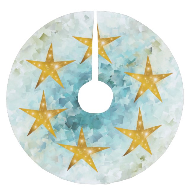 viele kleine graue und blaue Diamanten gebürstet P Polyester Weihnachtsbaumdecke (Vorderseite)