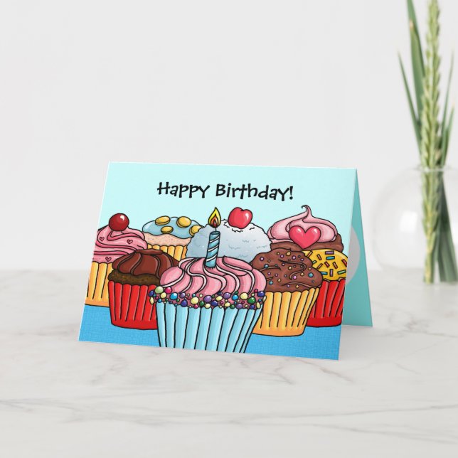 Viele Kuchen Geburtstagskarte Karte (Vorderseite)