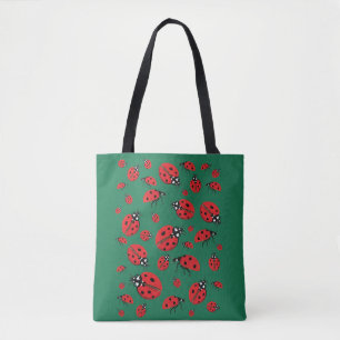 Viele Ladybugs Lucky Pattern Green