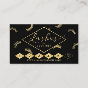 Viele Lashes Lash Salon Black/Gold Loyalty Card Treuekarte