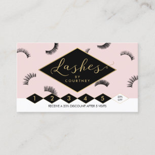 Viele Lashes Lash Salon Pink/Black/Gold Loyalität Treuekarte