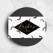 Viele Lashes Muster Lash Salon Weiß/Schwarz/Gold