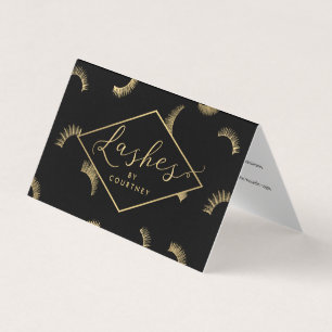Viele Lashes Salon Black/Gold Aftercare Visitenkarten