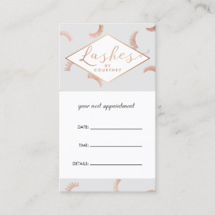 Viele Lashes Salon Grau/Rose Terminkarte
