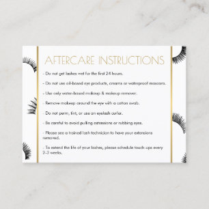 Viele Lashes Salon White/Black Aftercare Card Visitenkarte