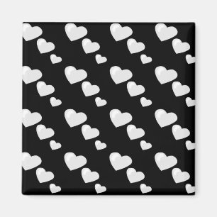 Viele Lieben (Herzmuster) (weiß) Magnet