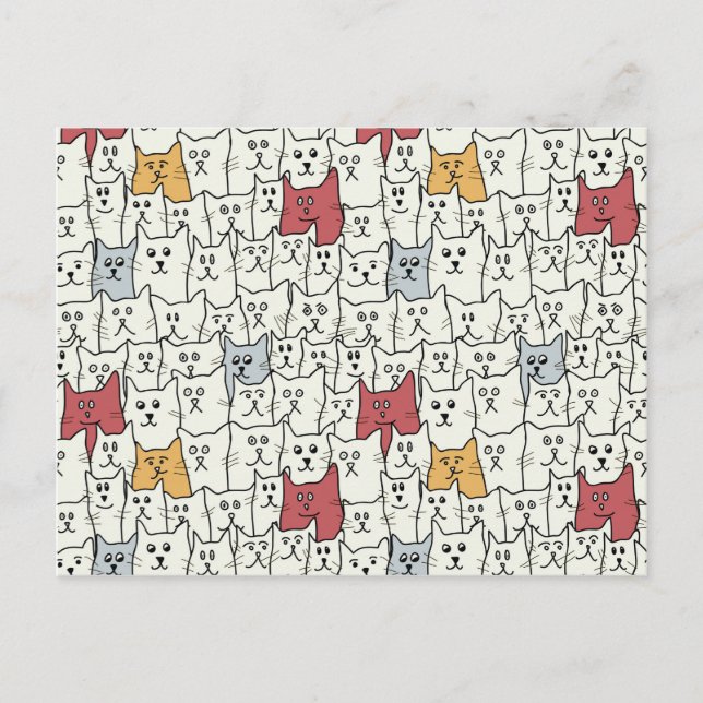 Viele lustige Katzen Postkarte (Vorderseite)