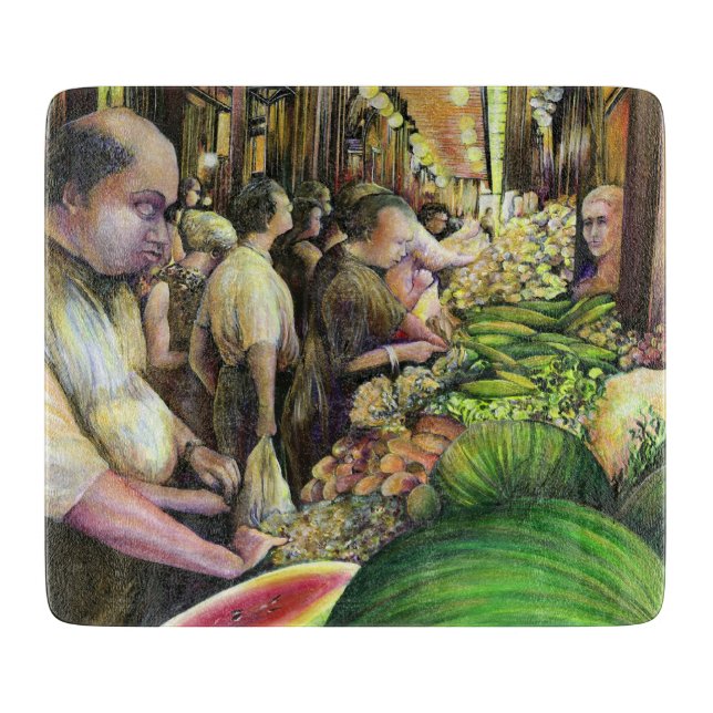 Viele Männer, viele Melonen, Budapest Schneidebrett (Vorderseite)