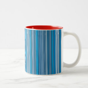 Viele mehrfarbige Streifen in blau Zweifarbige Tasse