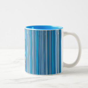 Viele mehrfarbige Streifen in blau Zweifarbige Tasse