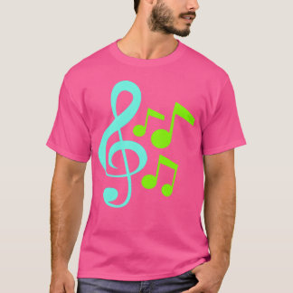 Viele Musiknoten Notenschlüssel Musikalischer Klan T-Shirt
