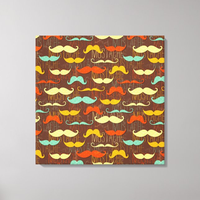 Viele Mustaches [24x24] Zoll Leinwanddruck (Vorderseite)