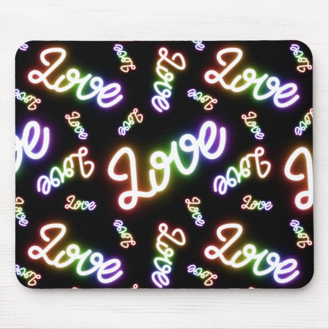 Viele Neon Signs der Liebe Mousepad (Vorne)