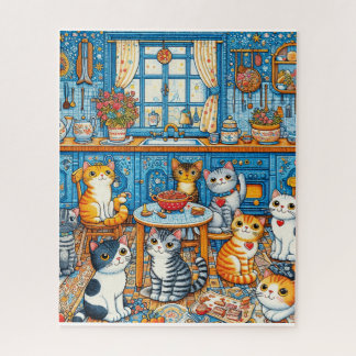 Viele Niedliche Katzen Puzzle Folk Art