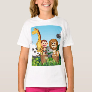 Viele Niedliche Tiere im Wald T-Shirt