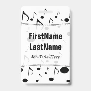 Viele Noten Muster; Personalisierter Name Ausweis