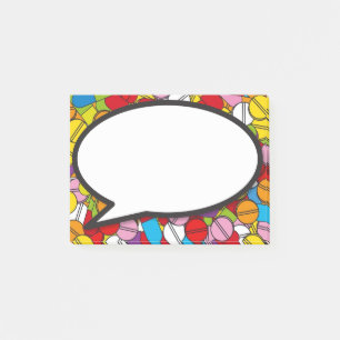 Viele Pillen sprechen eine Blase Post-it Klebezettel