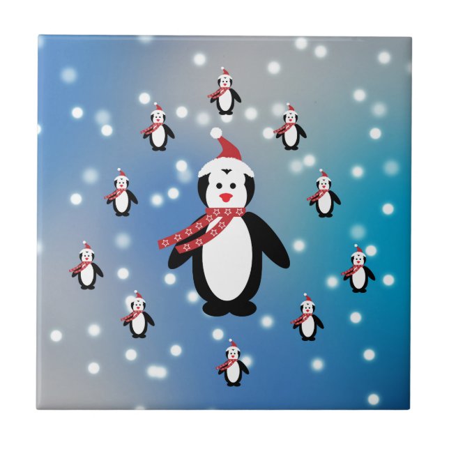 Viele Pinguine Fliese (Vorderseite)