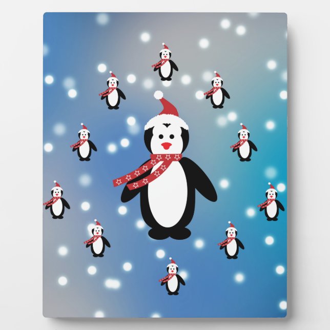 Viele Pinguine Fotoplatte (Vorderseite)