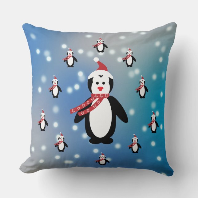 Viele Pinguine Kissen (Vorderseite)