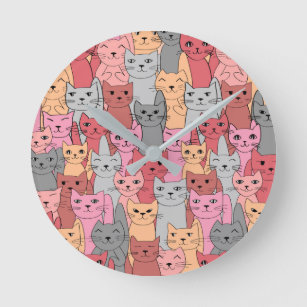 Viele Red Cats Design Wall Clock Runde Wanduhr