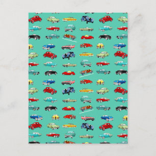 Viele Retro-Autos Postkarte