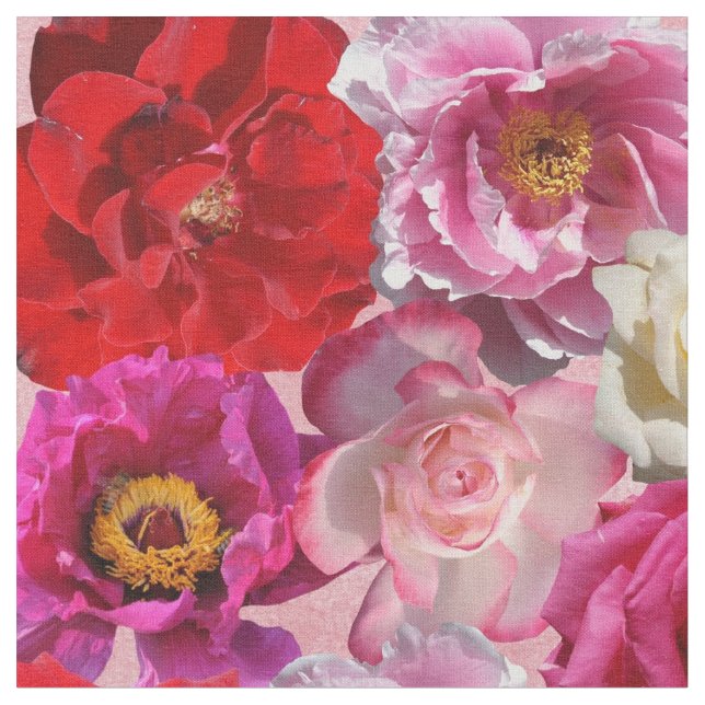 viele Rose Druckgewebe Stoff (Nahaufnahme)