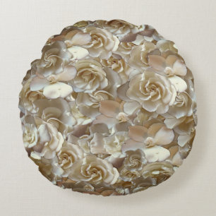 Viele schöne Blätter der Rose Rundes Kissen