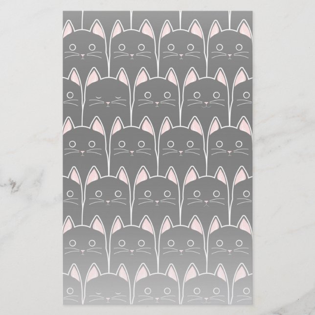 Viele schwarze Katzen Muster Briefpapier (Vorderseite)