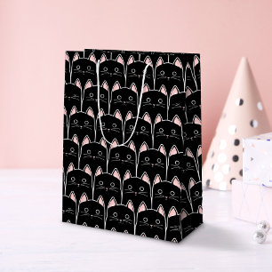 Viele schwarze Katzen Muster Mittlere Geschenktüte