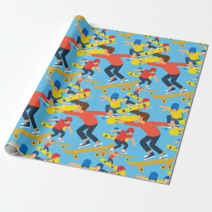 Viele Skateboarder Geschenkpapier