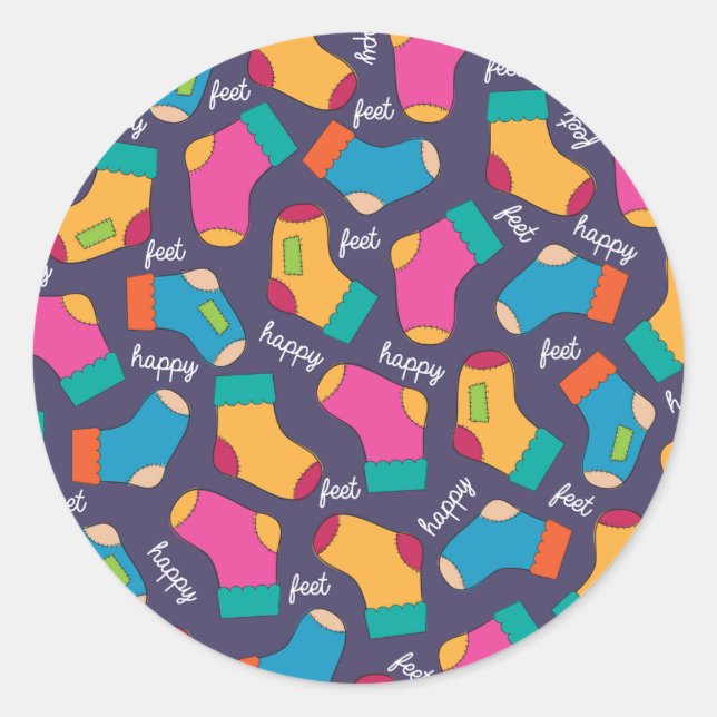 Viele Socken-Aufkleber Runder Aufkleber (Vorderseite)