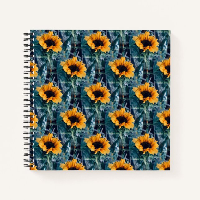 Viele sonnige Sonnenblumen.... Notizbuch (Vorderseite)