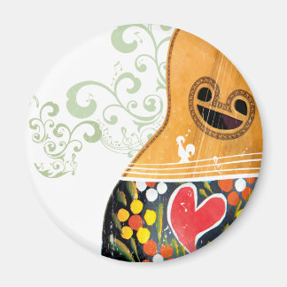 Viele Symbole Portugals - Portugiesische Gitarre Magnet