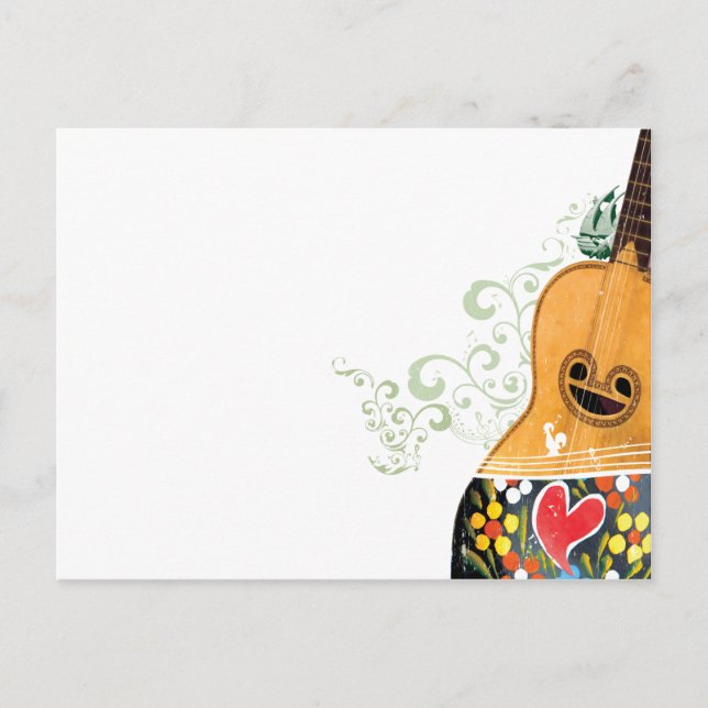 Viele Symbole Portugals - Portugiesische Gitarre Postkarte (Vorderseite)