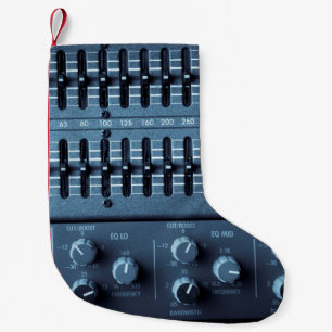 Viele Tasten auf einem Tonmischer in einem Aufnahm Kleiner Weihnachtsstrumpf