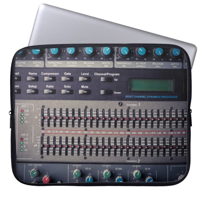 Viele Tasten Sound Mixer Studio Laptopschutzhülle (Vorderseite)
